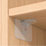 Kit 4 Suporte adesivo prateleira transparente Mão Francesa Cantoneira