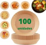 Kit com 100 unidades de papel descartável antiaderente para Air Fryer