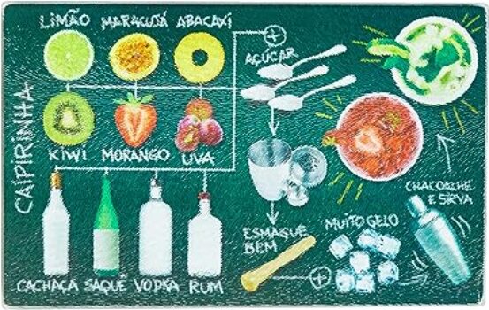 Tábua de Vidro 22 cm para caipirinha Passo a Passo