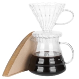 028 Conjunto Coador De Café Tipo V60 02 Com Jarra De Vidro 600ml