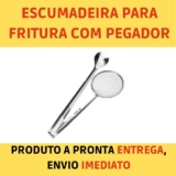 032 – Escumadeira De Fritura Em Inox Pegador Escorredor Para Óleo