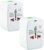 Kit 2 Adaptadores Tomada Universal Padrão Internacional, Adaptador Tomada Universal de 150 Países, Para Viagem, Bivolt, EUA, UK, JP, AU, EU
