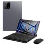 3 em 1 Tablet,com Capa/Teclado/Mouse, 10.1 Polegada, 1920×1200 Tela,Octa-Core,12GB RAM+512GB ROM,Câmera de 16MP + 32MP,Android 13,WiFi 2.4/5G,Bluetooth,GPS,Bateria de 8000mAh,Versão WiFi (Cinza)