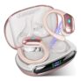 Fones de ouvido sem fio Bluetooth 5.3, fones de ouvido estéreo com graves e ganchos, reprodução de 80 horas e tela dupla de LED, fones de ouvido à prova d’água IP7 (Rosa)