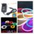 701 KIT Fita 5 metros Led Neon Silicone Corte 2,5cm Flex 12v Alto Brilho Varias Cores + fonte 2A