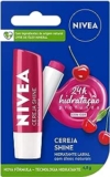 NIVEA Hidratante Labial Cereja Shine 4,8g – Cuidado e proteção para seus lábios por 24h, além de delicioso aroma de cereja e delicado brilho rosa