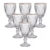 760 Jogo Com 6 Taças Diamond Borda Dourada Transparente 300ml