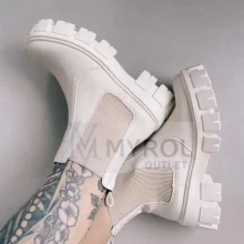822.5 Bota Chelsea Feminino Tratorada Off White