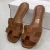 Sandália feminina chinelo 5050 tendência couro sintético lançamento Valentim marrom promoção