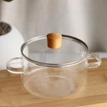 867 Caçarola de Vidro Panela de Vidro com tampa Resistente ao fogo 1,8Litros