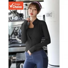 836 Yoga Running Quick-Dry Fit Manga Longa Quatro Estações Cintura-Cinching Roupa Curva Para Mulheres